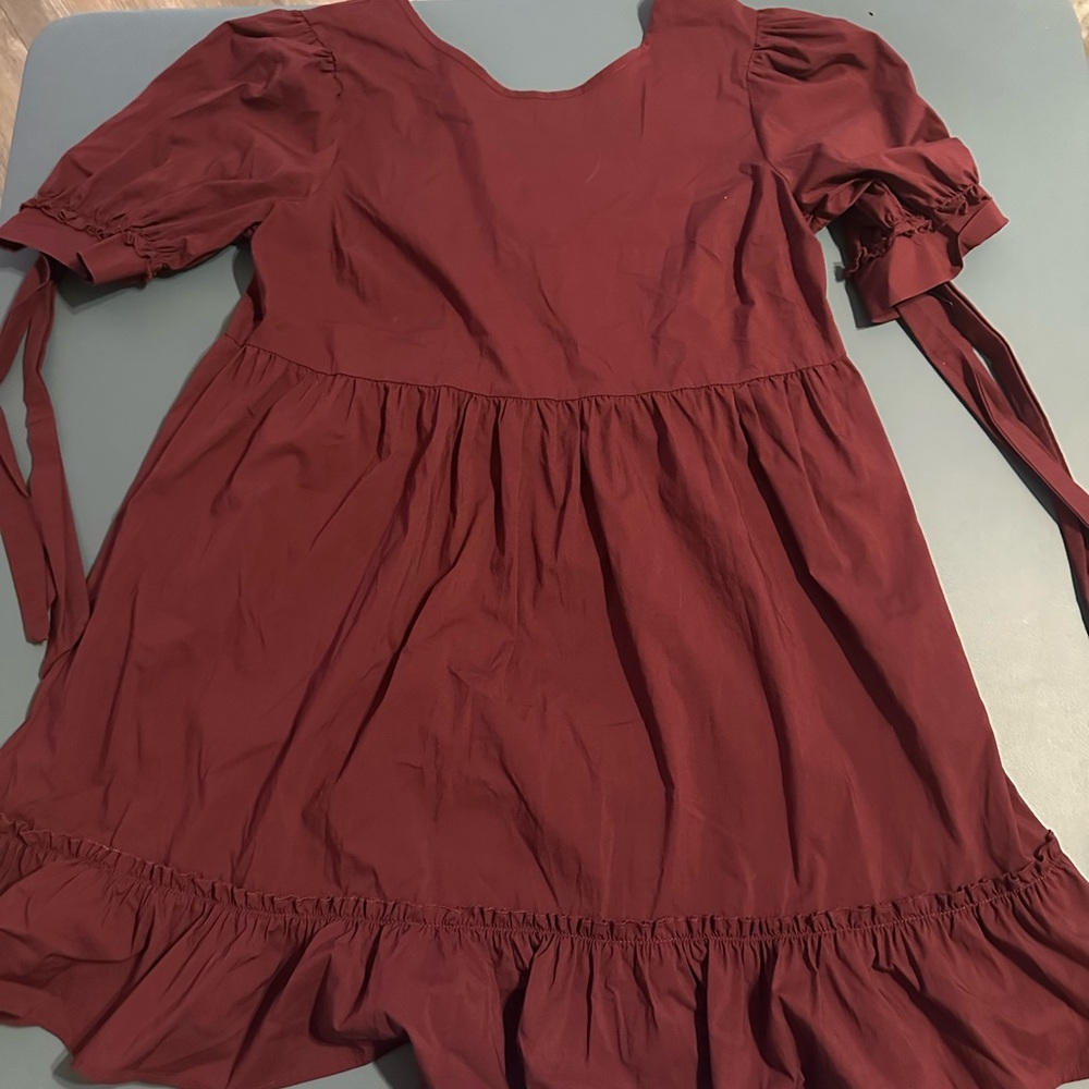 La Hearts Maroon Kids Dress